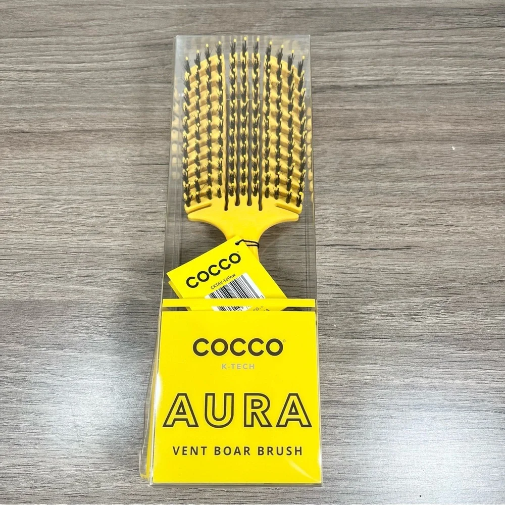 Cocco Yellow Aura Vent Boar Bristle Hair Brush